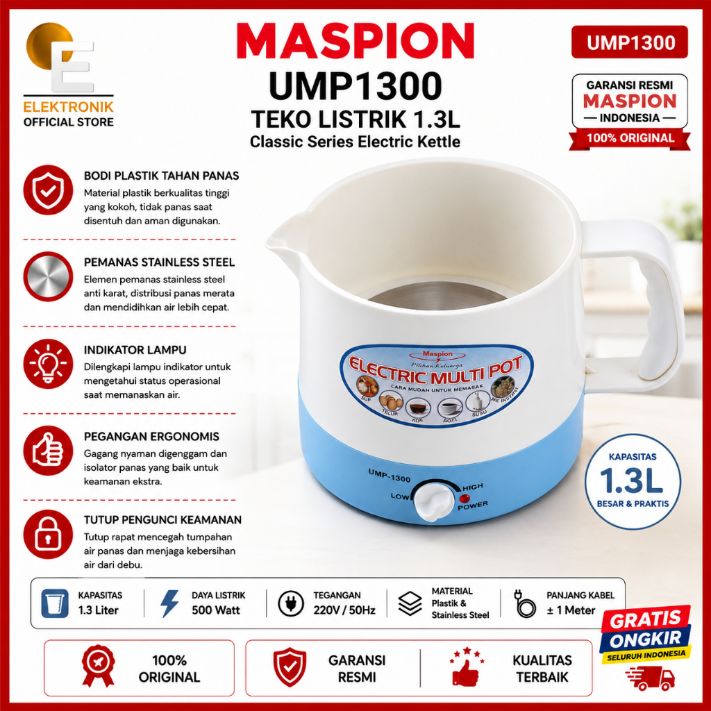 Maspion UMP1300 Teko Listrik