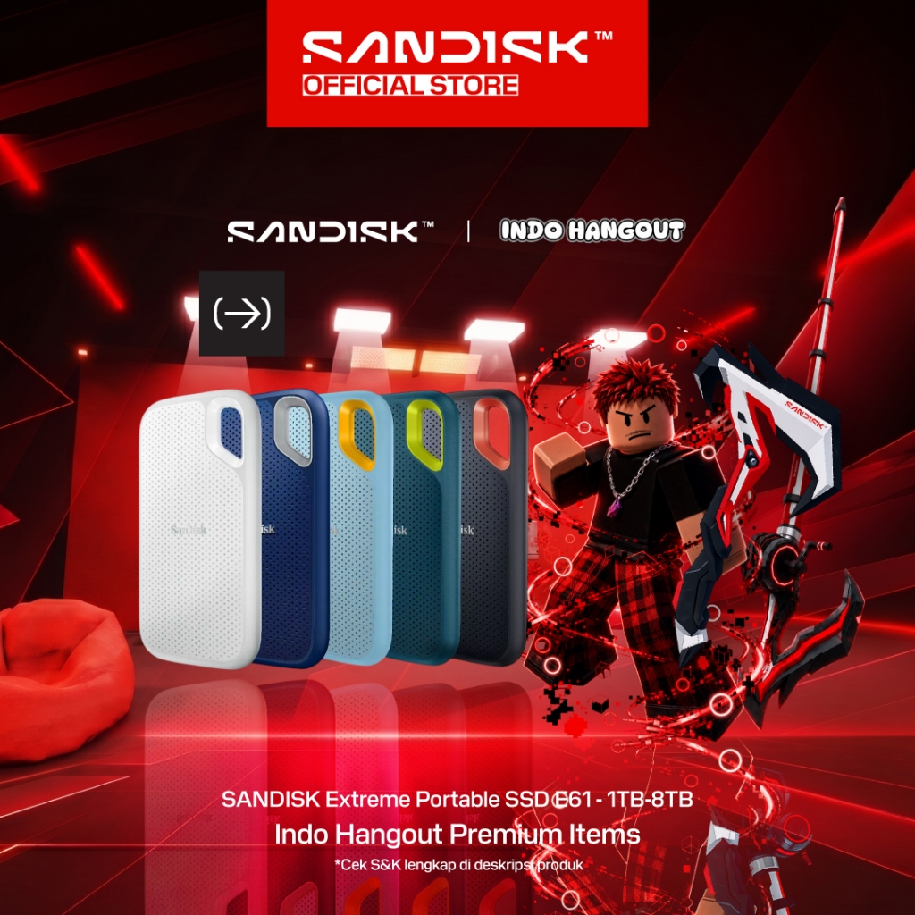SANDISK Extreme Portable SSD E61 1TB / 2TB / 4TB / 8TB Type-C USB 3.2 V2 (Up to 1050MB/s)