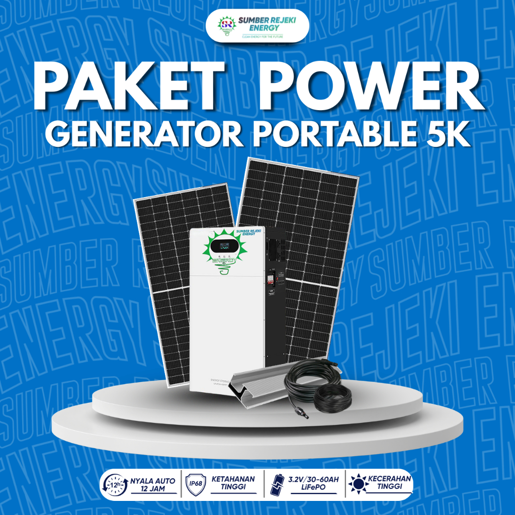 PLTS Paket Power Generator Portable 5000 Watt
