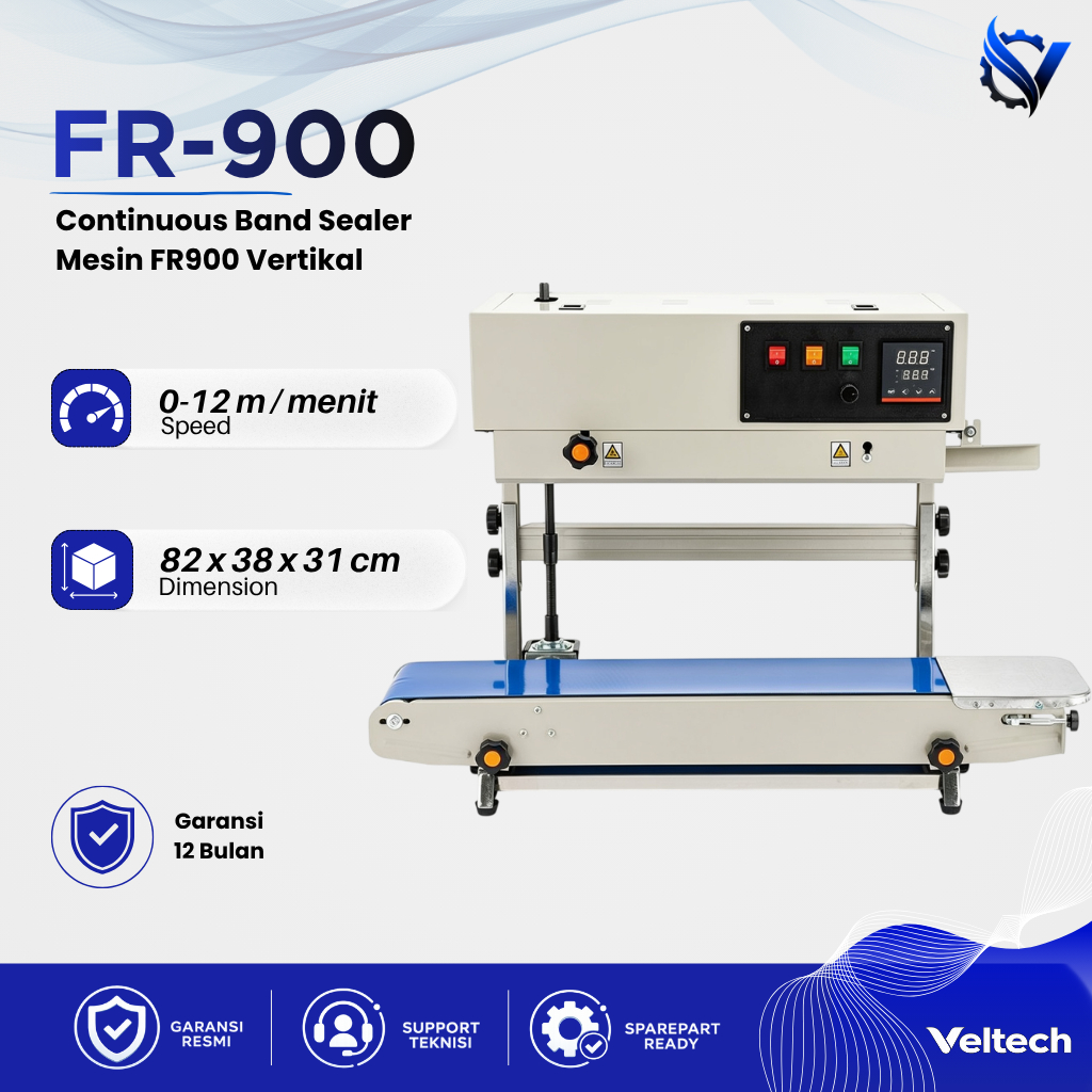 Mesin Sealer Otomatis | Continuous Band Sealer Mesin FR900 Vertikal | Mesin Continuous Band Sealer S