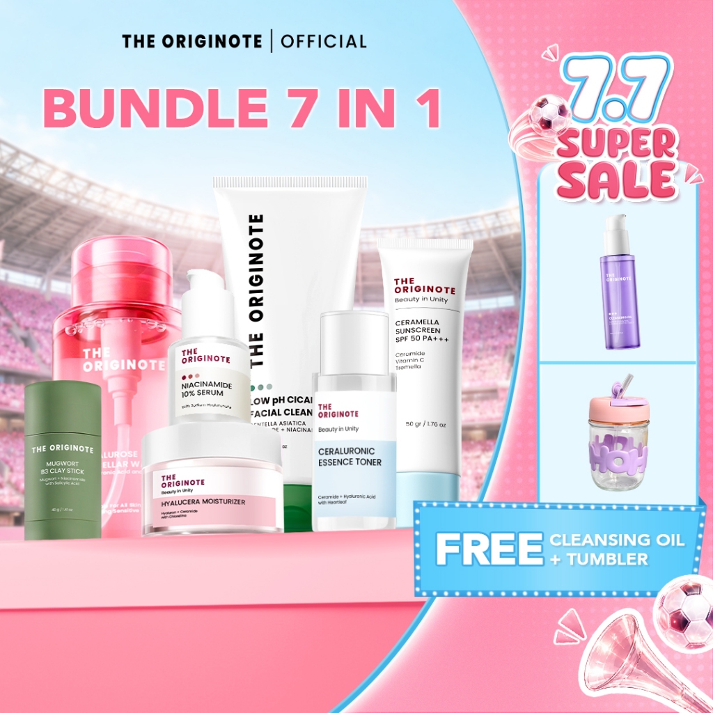 [Beginner Friendly] The Originote 7in1 Bundle Facial Cleanser Toner Serum Moisturizer Sunscreen Mice