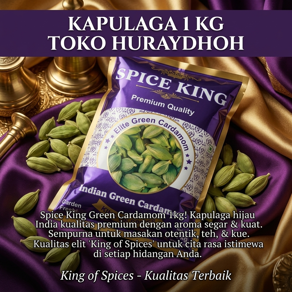 Kapulaga Hijau India Premium 1kg Spice King Original - Toko Huraydhoh Kapulaga Hijau India 1kg Spice