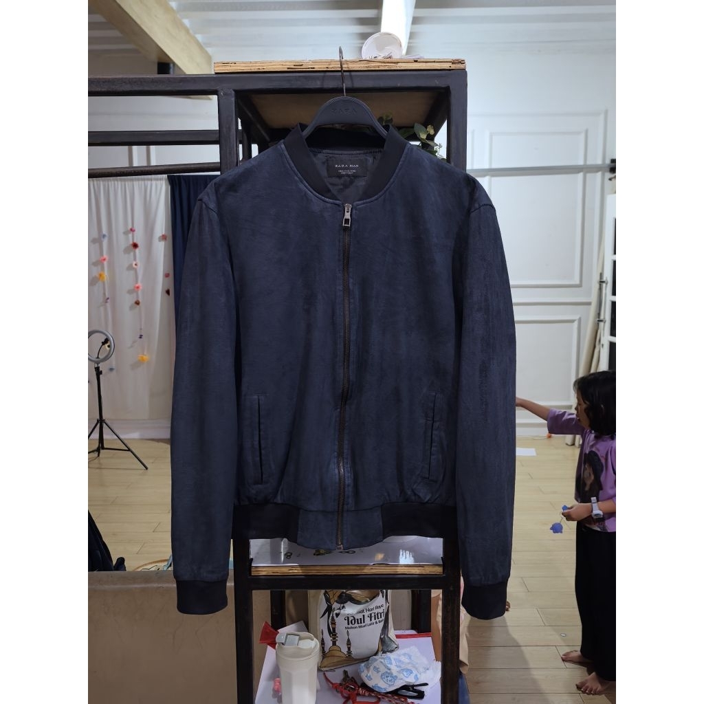 jaket bomber Zara man Faux suede