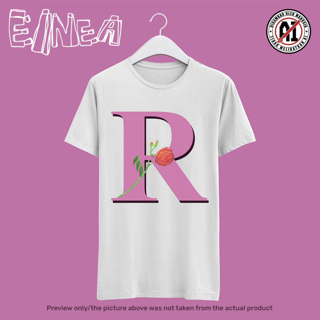 Floral Monogram T-shirt by EINEA | Rosa gallica