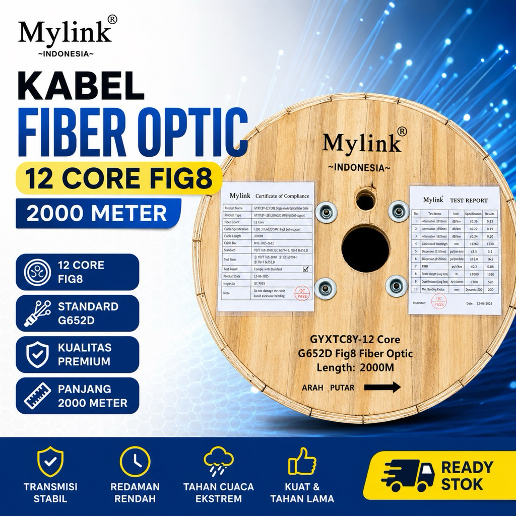 Kabel Fiber Optic 12 Core Fig 8 Mylink