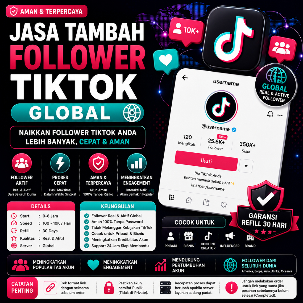 Follower Tiktok Global | Jasa Follower Tiktok HQ Profiles
