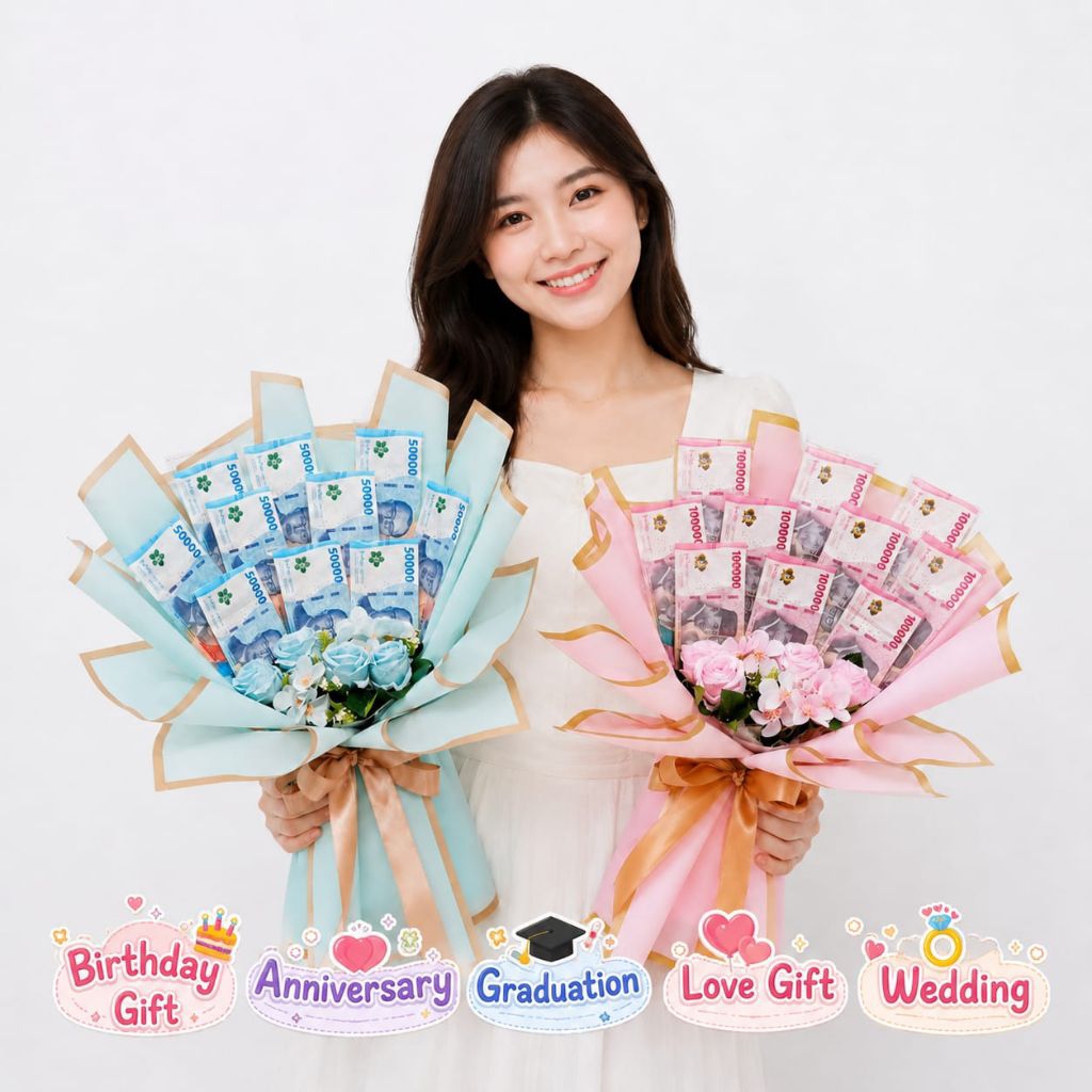Buket Uang Asli Buket Kado Uang Money Bouquet Kado Ulang Tahun Graduation Kado Gift anniversary