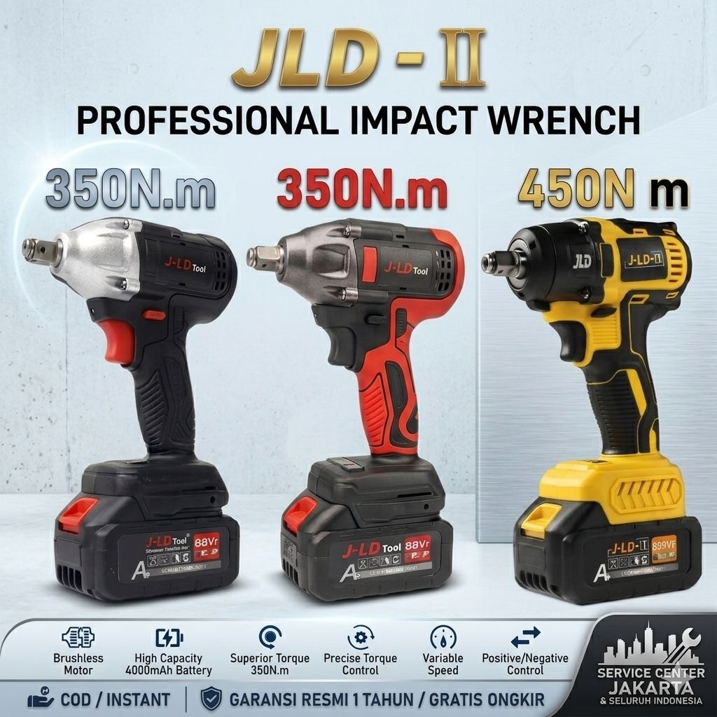 JLD 48S CORDLESS IMPACT WRENCH 88V BOR BUKA BAUT KUNCI 88 VOLT 999V ORIGINAL