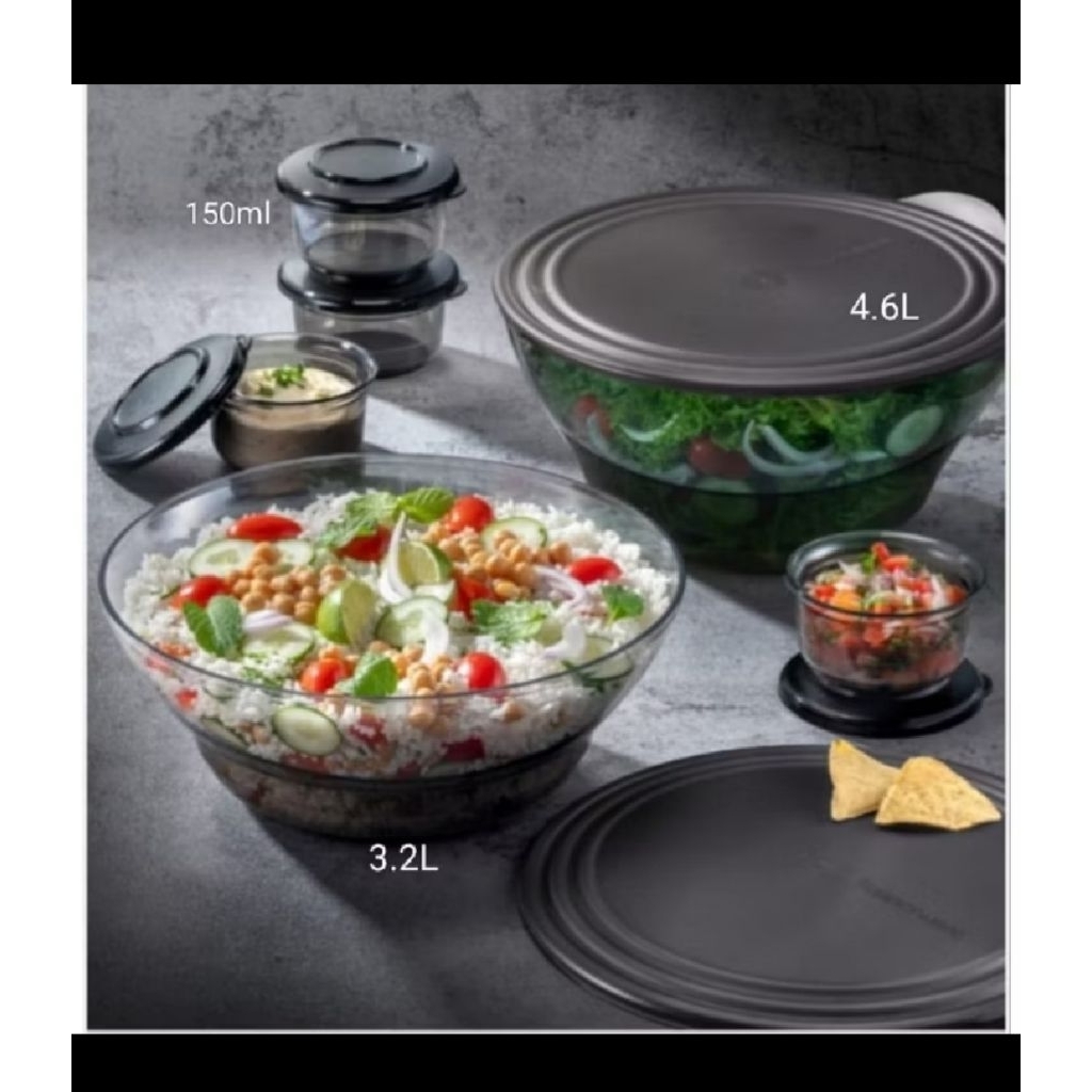 clear bowl 4.6 L.ori new tupperware