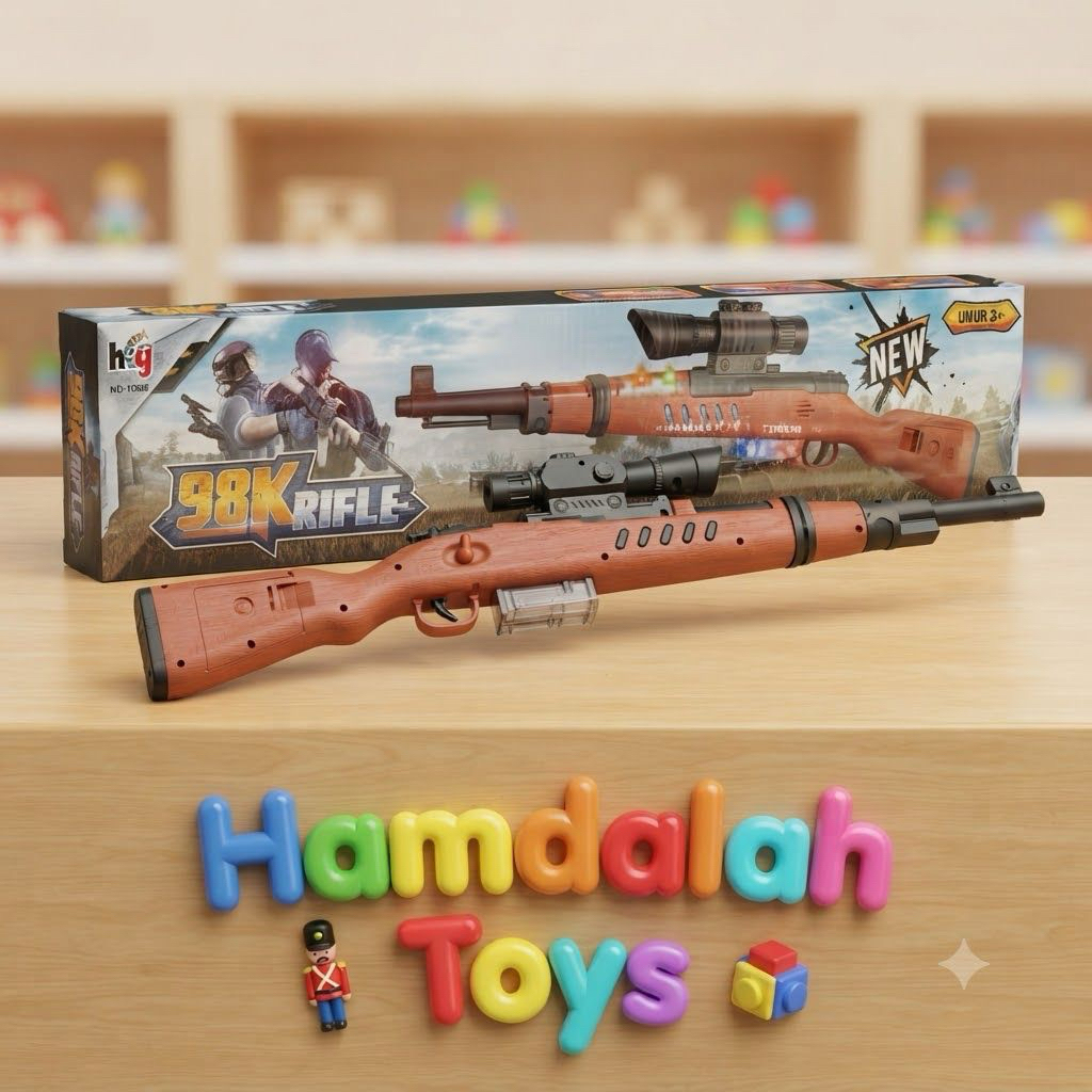 Mainan laras panjang Sniper Box Rifle 98K Sound Light Super Keren
