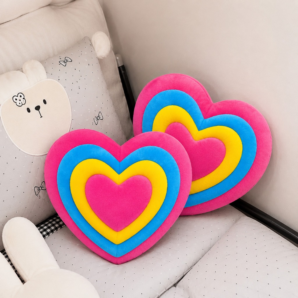 TM/Bantal Hati Pelangi / Bantal Pelangi / Bantal Love
