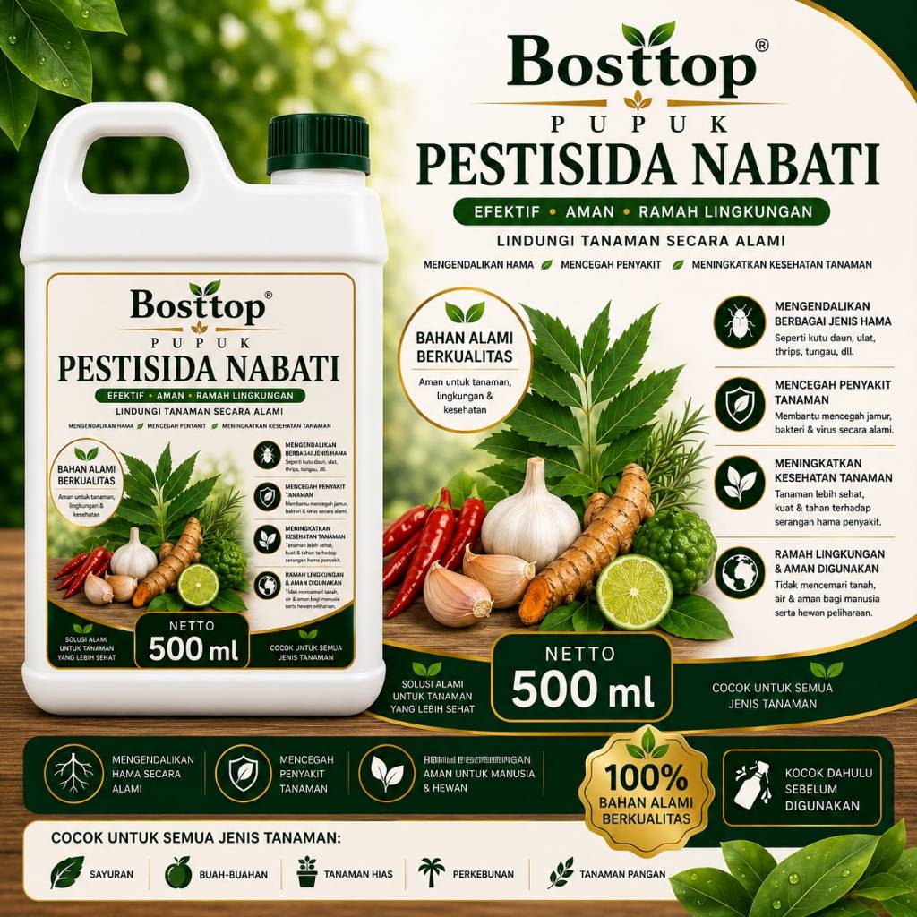 Pestisida Nabati Organik 500ml - Pupuk Organik Booster Pestisida Nabati - Meningkatkan Kesehatan Tan