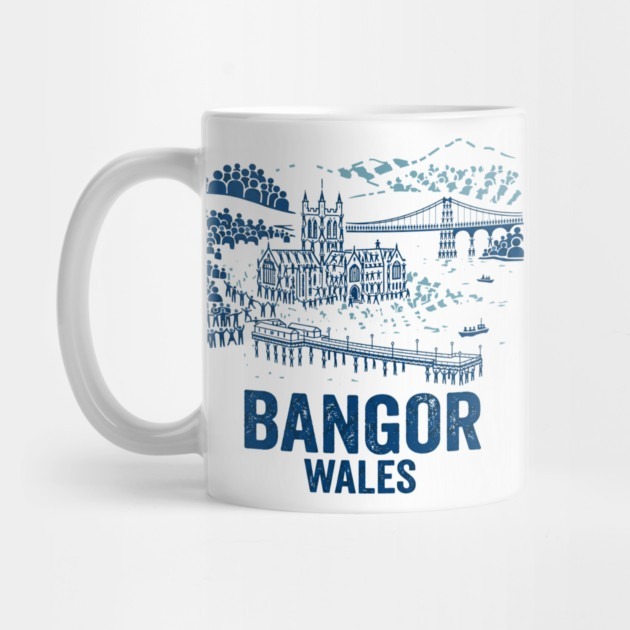 Bangor Wales Cathedral Pier And Suspension Bridge - Bangor Wales Tea Mug