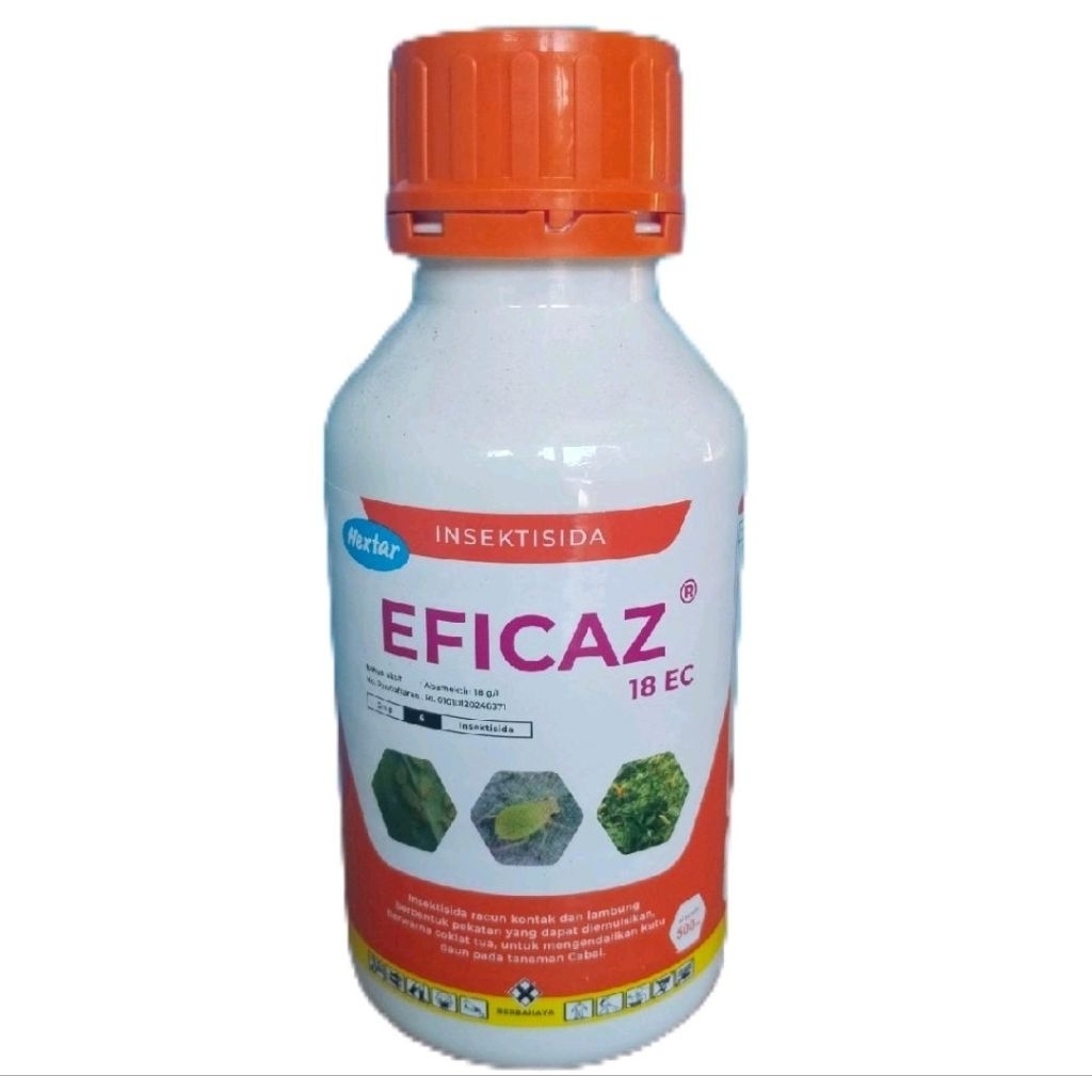 Eficaz 18 EC 500 ml, Insektisida kontak lambung dan Translaminar, ampuh basmi hama keriting daun tan