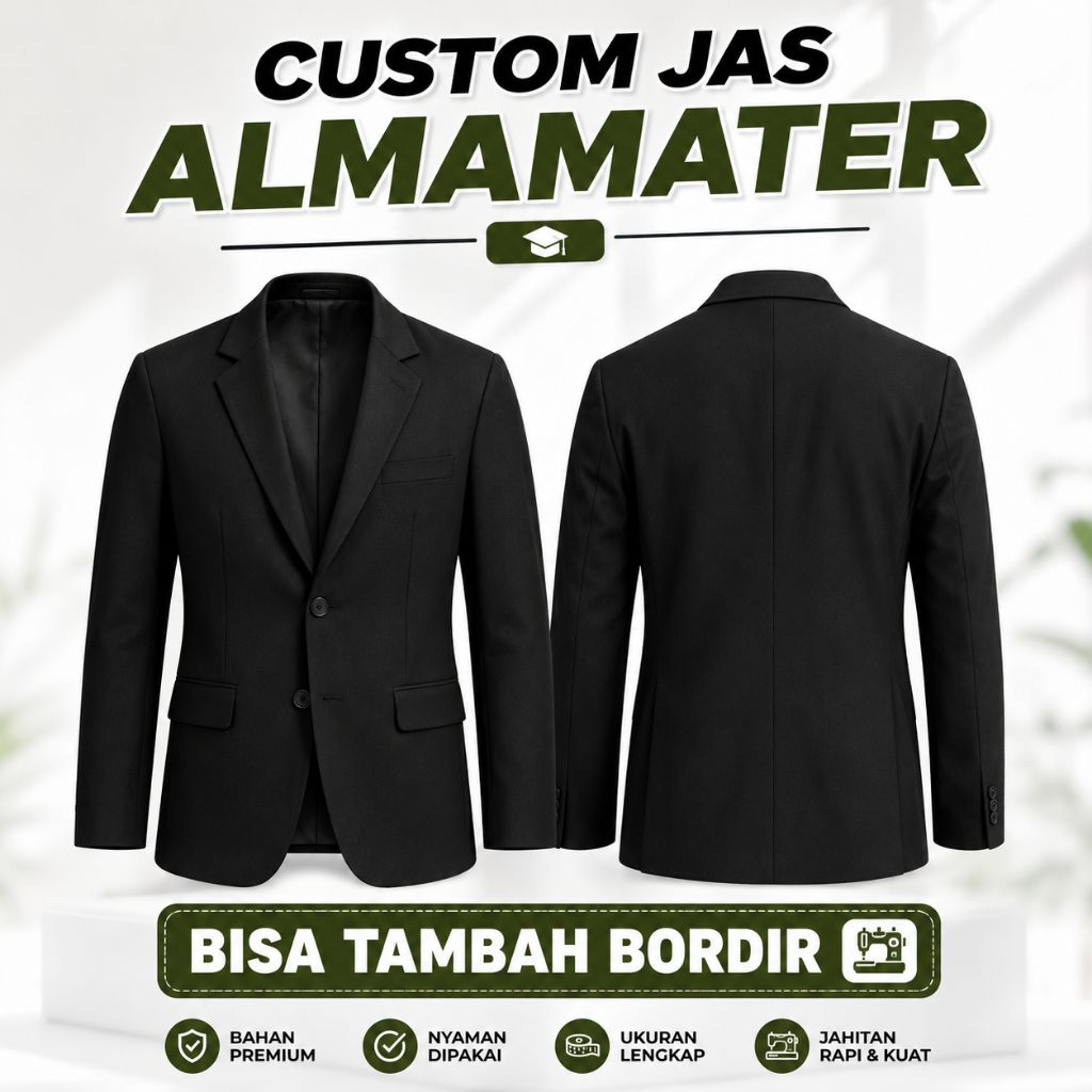 Jas almamater custom bordir, Jas almamater custom OSIS, ,Jas almamater custom logo, Jas almamater cu