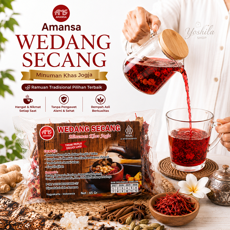Wedang Secang Komplit Gula Batu Jahe kapulaga Wedang rempah Wedang Secang Jogja