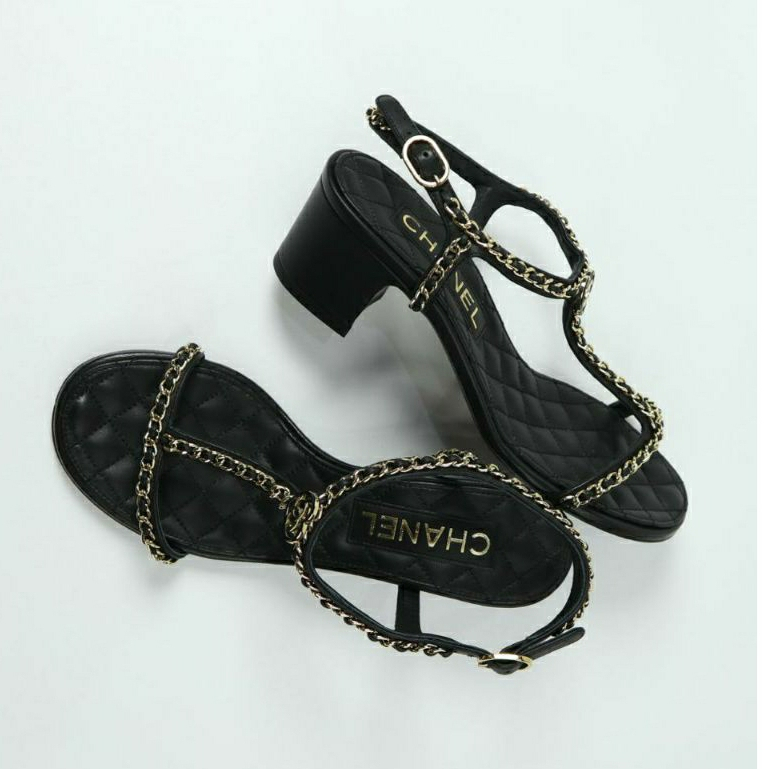 Chanel Sandals Lambskin GHW