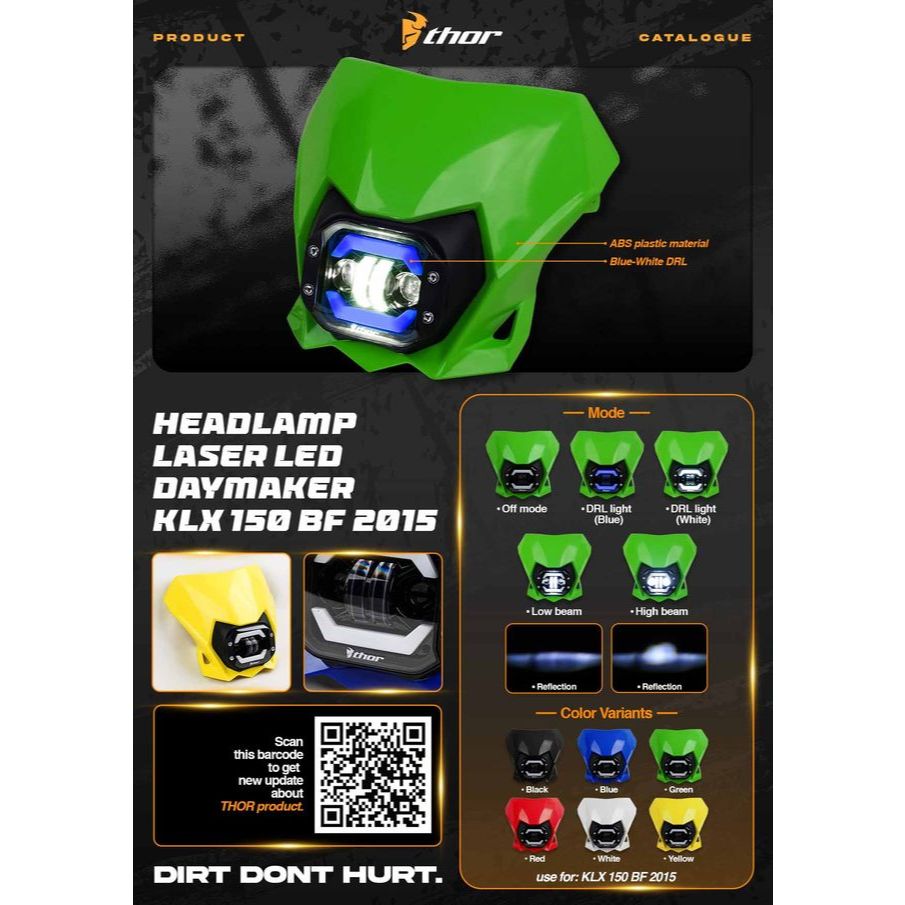 HEADLAMP Laser LED Daymaker KLX 150 BF 2015 | Lampu Depan Motor Trail