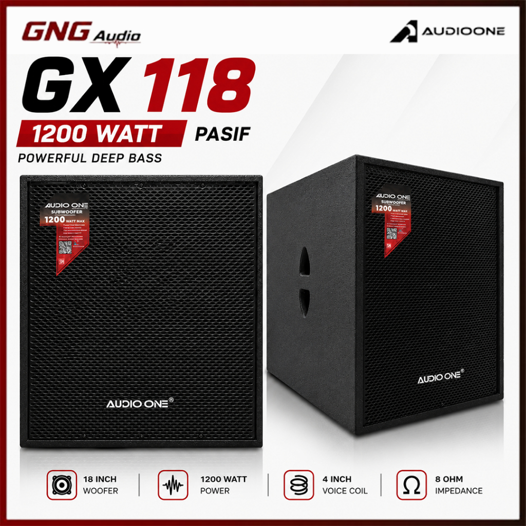 AUDIO ONE Subwoofer Pasif 18 Inch  GX 118 Speaker Su Passive Cocok Untuk Indoor Dan Outdoor | GNG