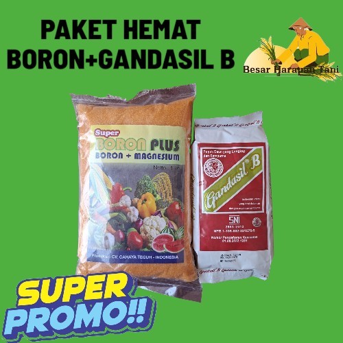 PAKET HEMAT Pupuk Boron Plus Boron+Magnesium 1kg+Gandasil B 500gr