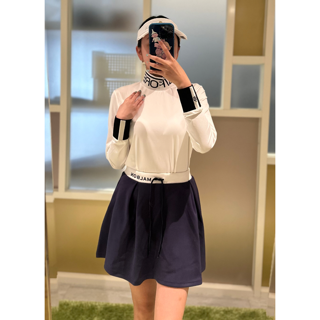 gfore embossed golf longsleeve polo baju golf wanita