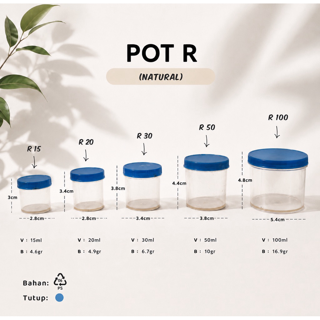 Pot urin 100 ml 50 ml 30 ml 20 ml 15 ml - wadah tes laboratorium plastik pot obat 100cc 50cc 30cc