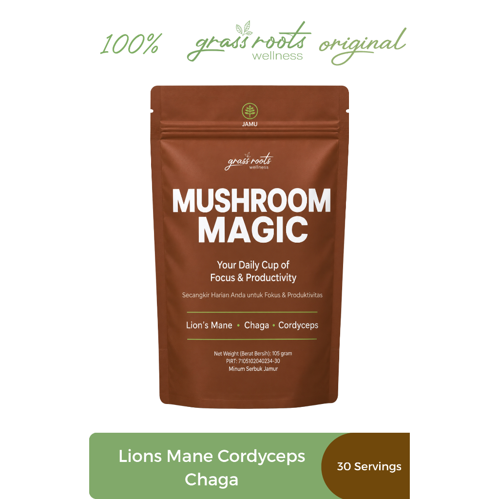 GRASS ROOTS WELLNESS MUSHROOM MAGIC Functional Mushroom Powder | 105g