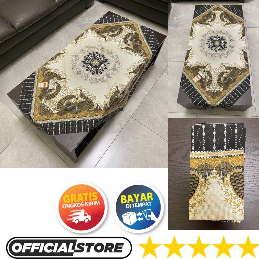 Taplak Meja Kain Batik Ruang Tamu Motif Tulis Terbaru Bahan Poliester Halus Ukuran 110 x 105 Asli Pe