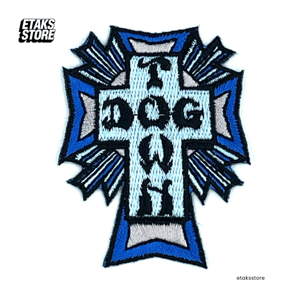 Bordir Patch Dogtown Cross Logo Color2x2.5inch | Iron Patch Embroidery Tempel | Import USA Original 