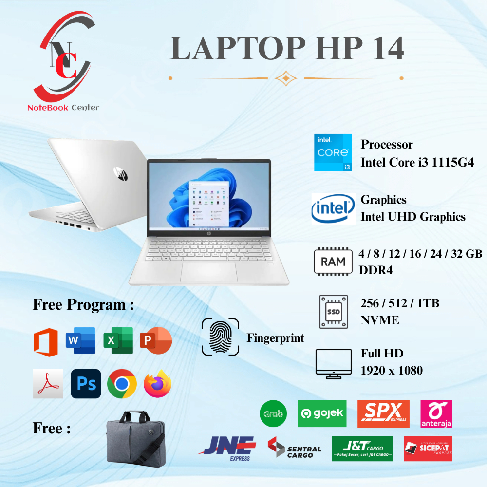 Laptop Baru Hp Intel Core i3 Gen 11 dan Intel Core i3 N305 RAM 32GB SSD 1TB