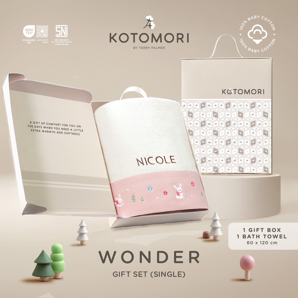 Handuk Kotomori Wonder - Gift Set of 1 Bath Towel - Handuk Anak / Handuk Bayi / Kado / Souvenir / Gi