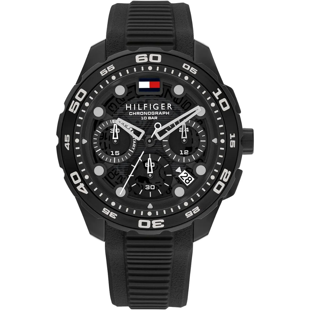 Tommy Hilfiger 1792233 TH-Regatta Black Rubber Strap Watch