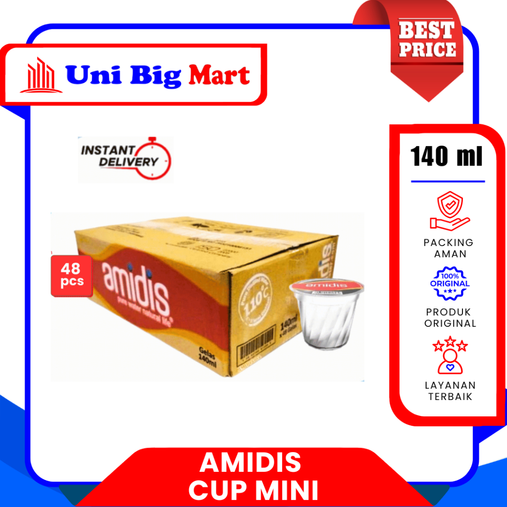 AMIDIS AIR MINERAL GELAS CUP 140 ML DUS 48 PCS