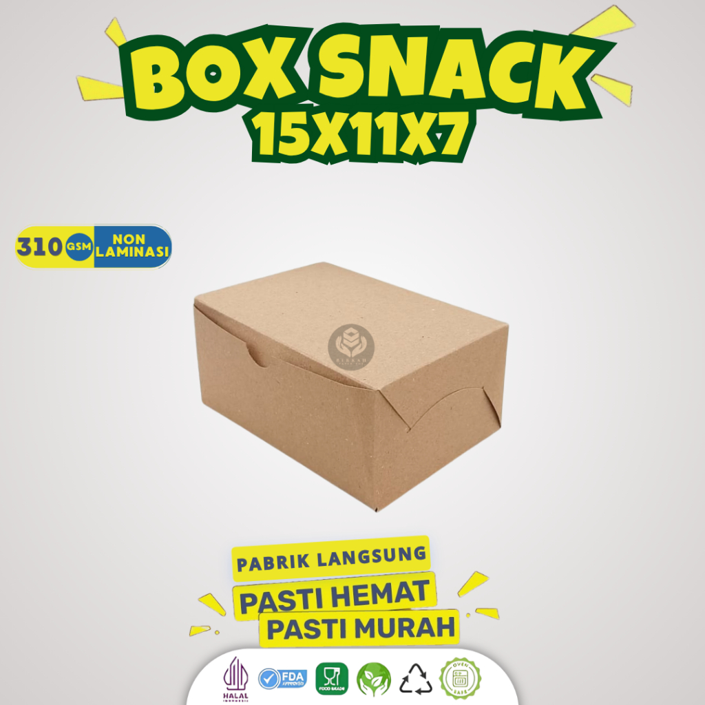 Box Snack 15x11 / Dus Snack Kue Makanan / Snack Box 11x15 / B44K3