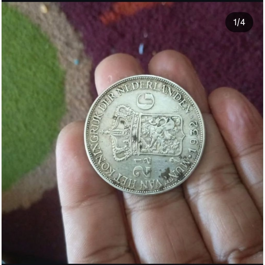 Koin asli Silver perak 2 1/2 Gulden 2.5G 2 setengah Gulden