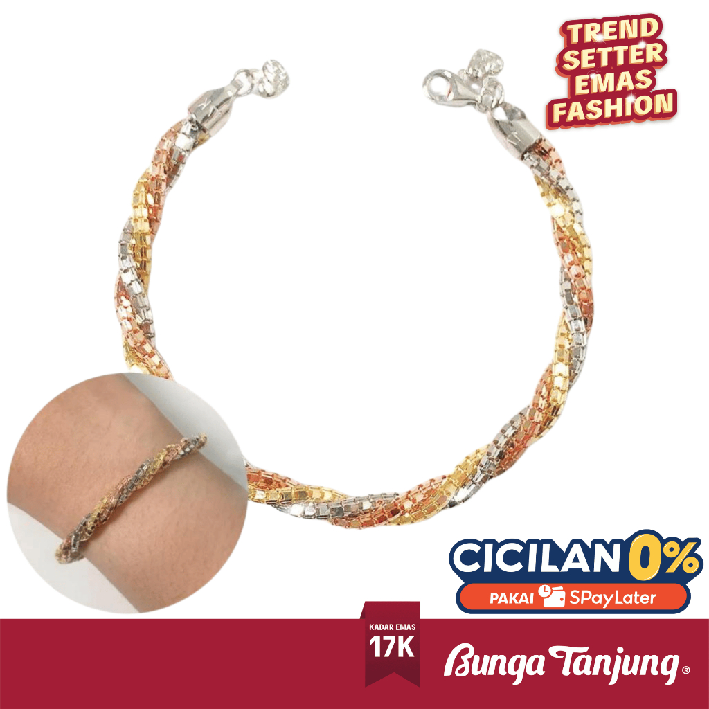 GELANG CHOKER VARIASI SANTA - EMAS 17K - BUNGA TANJUNG GOLD