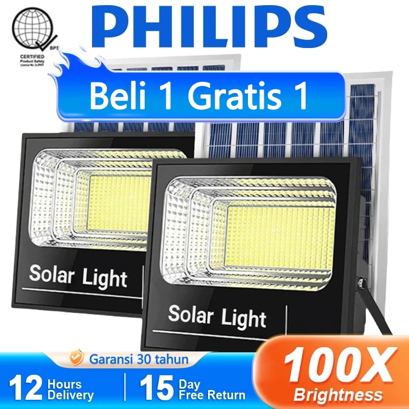Lampu Sorot Tenaga Surya LED Outdoor 10000W dengan Panel Surya dan Remote Control
