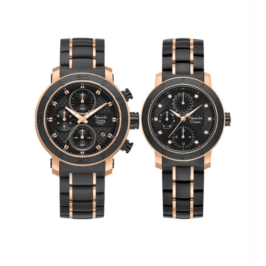 Jam Tangan Couple Alexandre Christie 6292 AC Couple AC6292 Tali Keramik