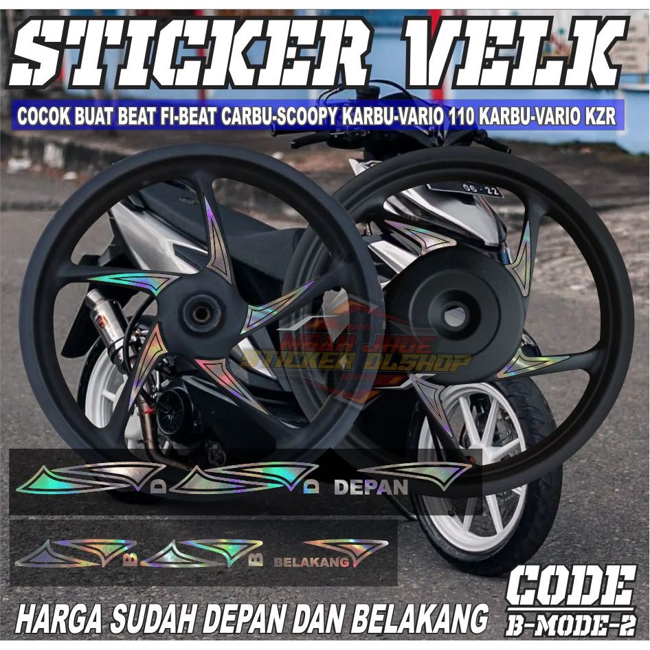 STICKER STIKER VELG MOTOR HONDA OLD VARIO KZR/BEAT KARBU/ BEAT FI/VARIO KARBU