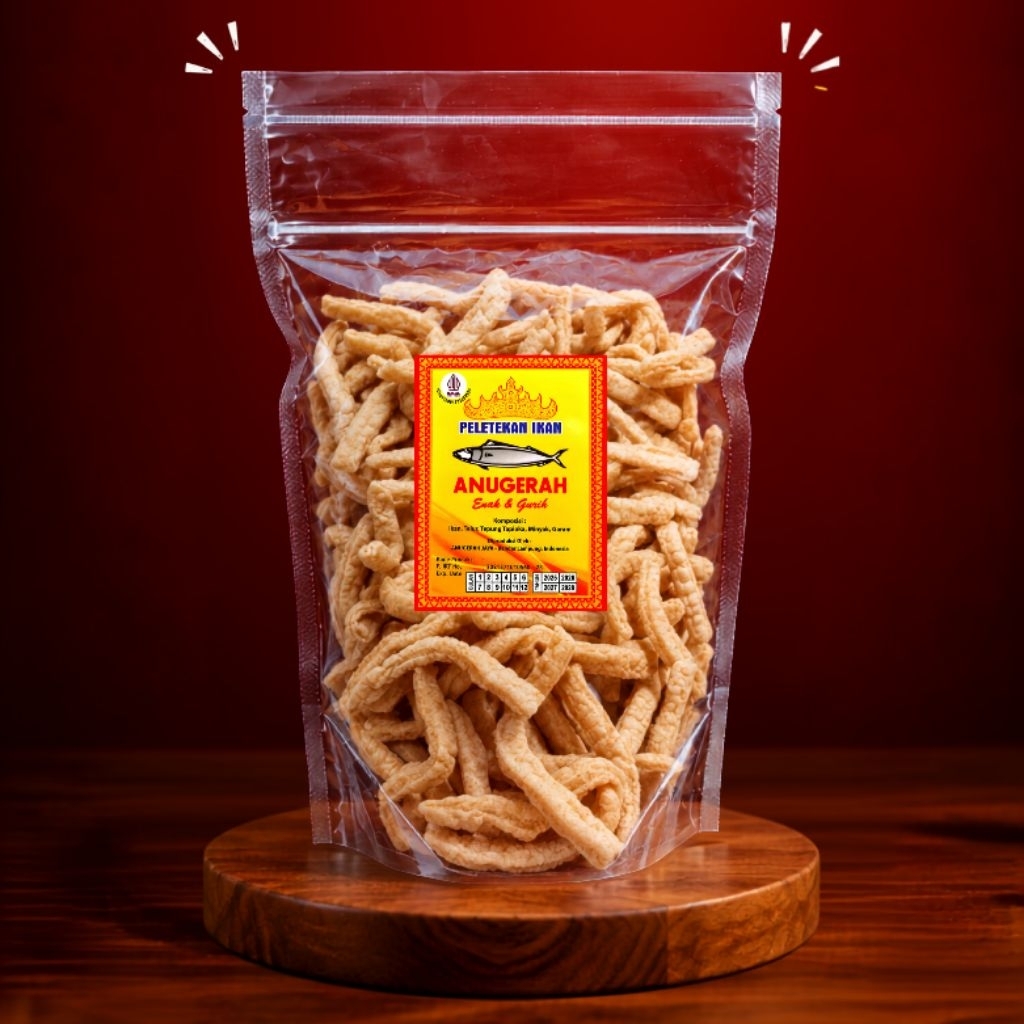 100gram [Anugerah] Peletekan Ikan Tenggiri Enak Gurih Renyah Snack Makanan Ringan Oleh Oleh Khas Ban