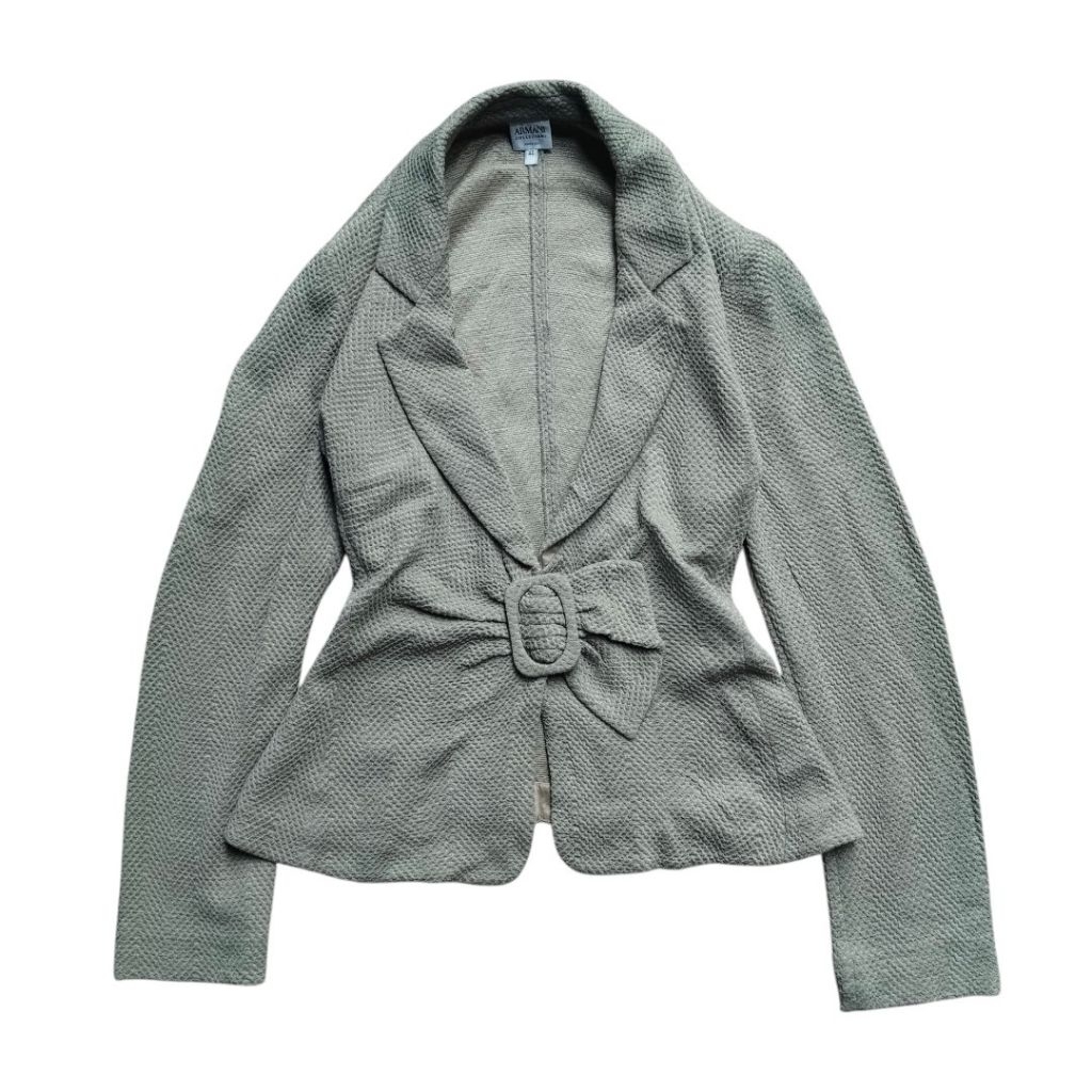 Armani Collezioni ribbon design embossed knit blazers