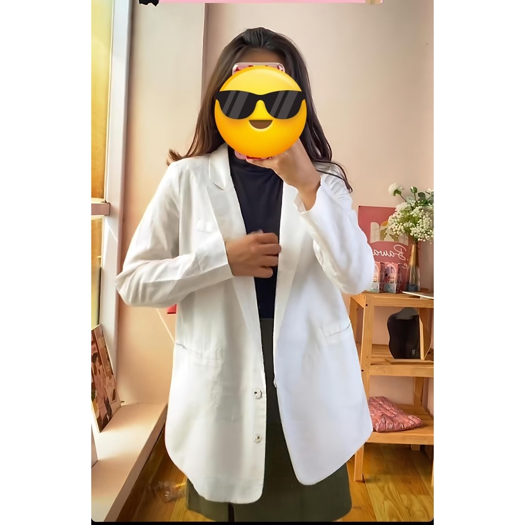 (Preloved) Outer/Blazer Linen Off White