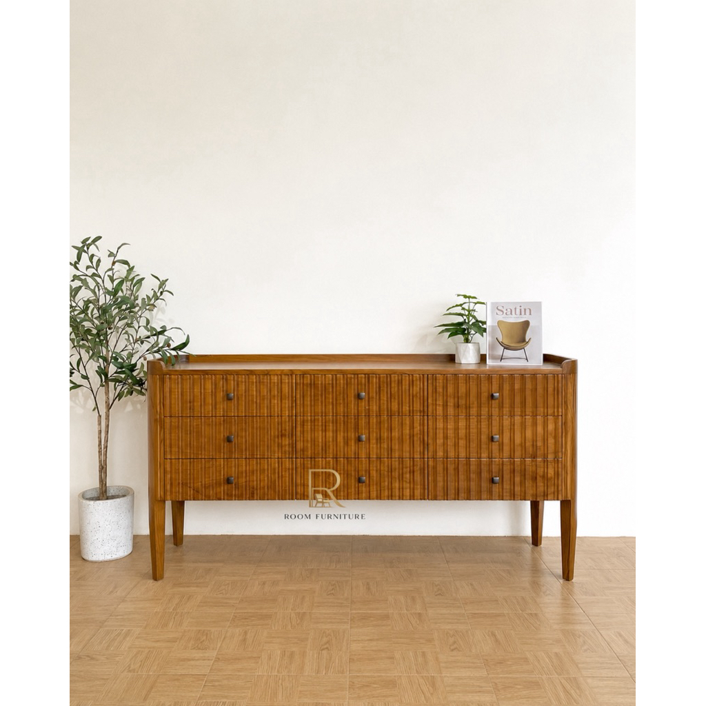 Bufet tv minimalis kayu jati, kabinet kayu jati, kabinet laci kayu jati solid