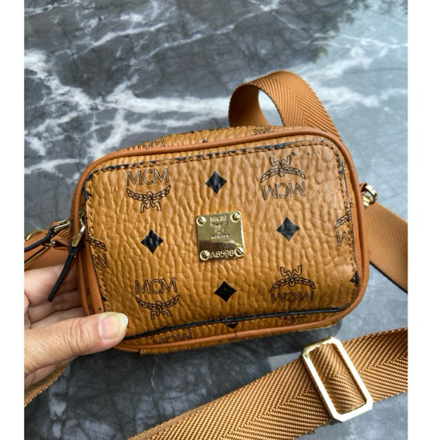 Tas cambag mcm kulit asli mini size 17 cm