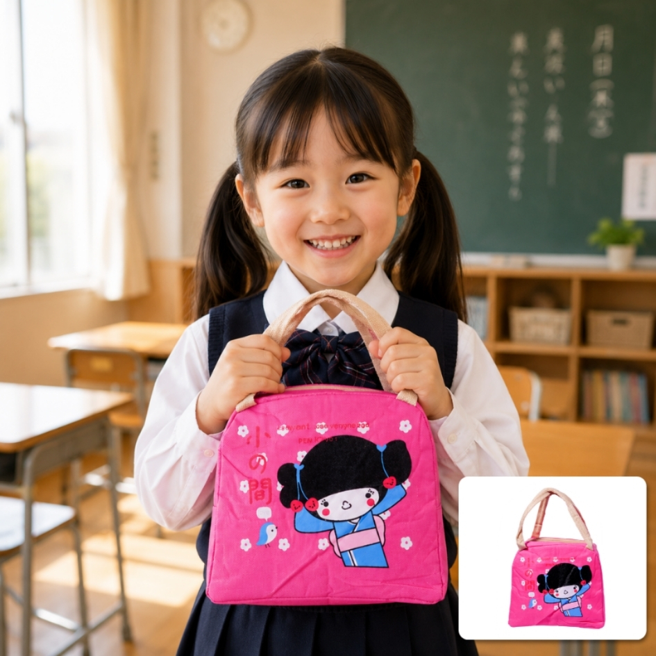 Japanese School Bento Collection | Tas Bekal Sekolah | Tas Bekal Motif Karakter Jepang | Tas Bekal S