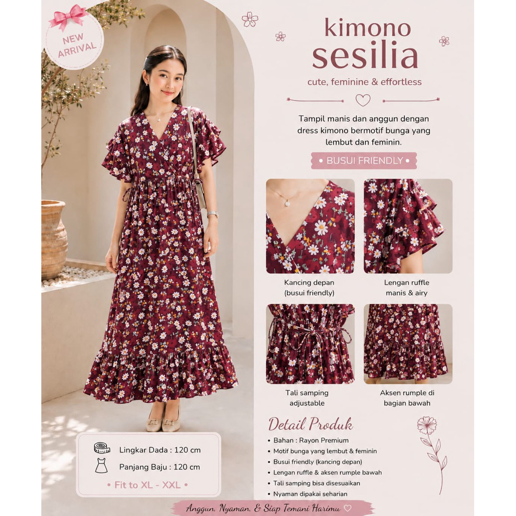 Nawacala Daster Sesilia | katun rayon | Kimono