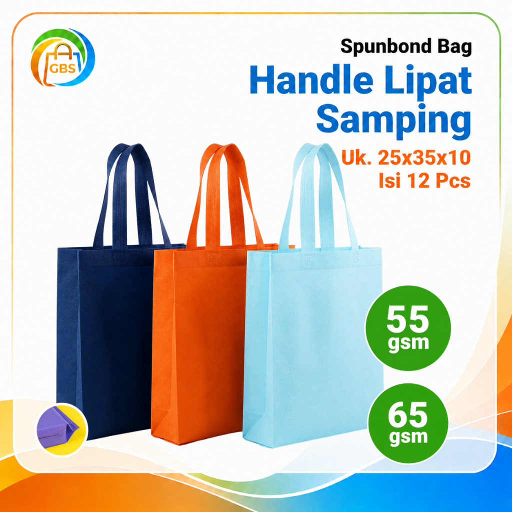 Tas HLS SUPER ECO 3 Ukuran 20x25 25x35 30x40 Tas Spunbond Goodie Bag Laken Handle Ekonomis Tebal Pol