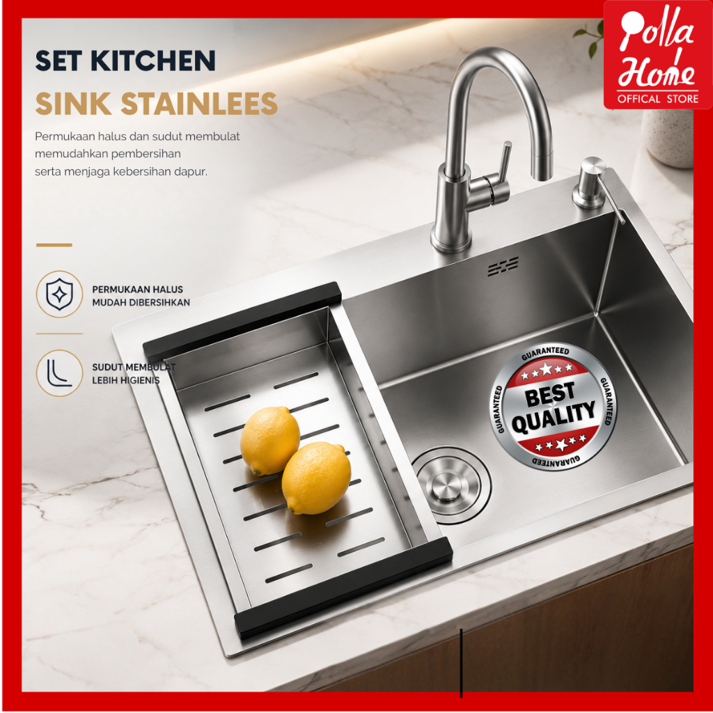 Ollahom  Sink Stainless Steel Bak Cuci Piring Wastafel Tempat Cuci Piring