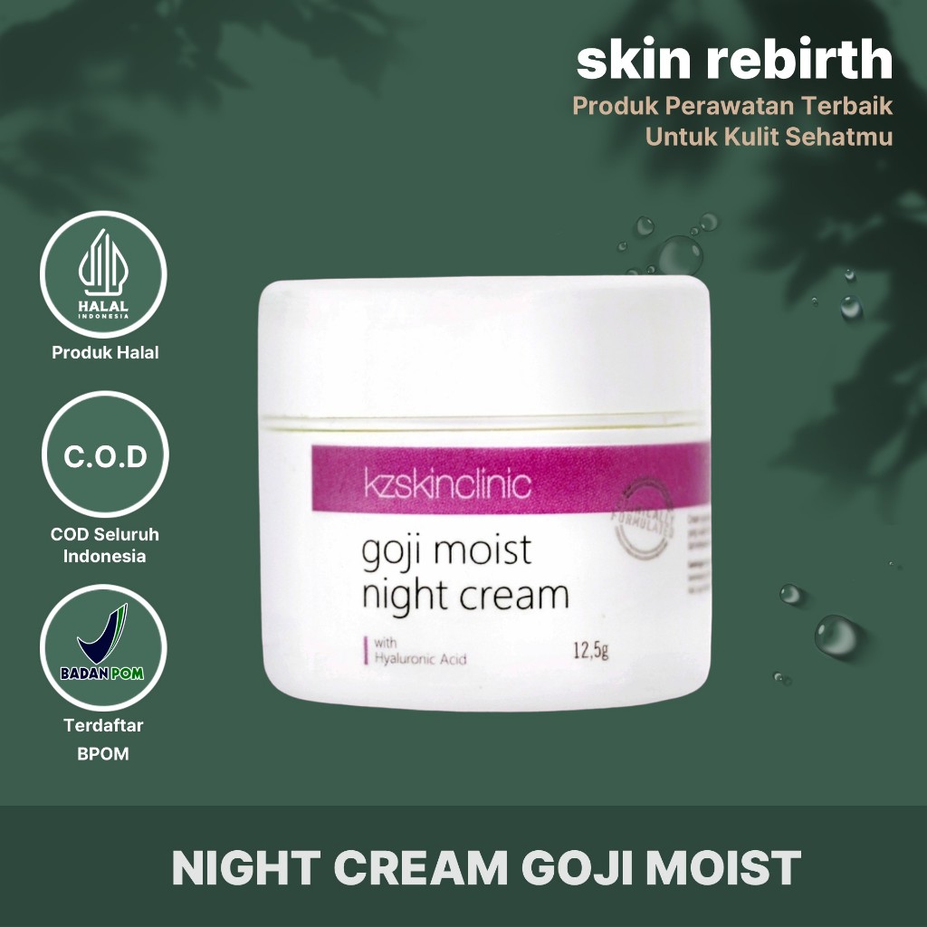 KZ Skin Clinic Goji Moist Night Cream 12.5gr – Cream Malam Hyaluronic Acid Anti Aging Skin Barrier P
