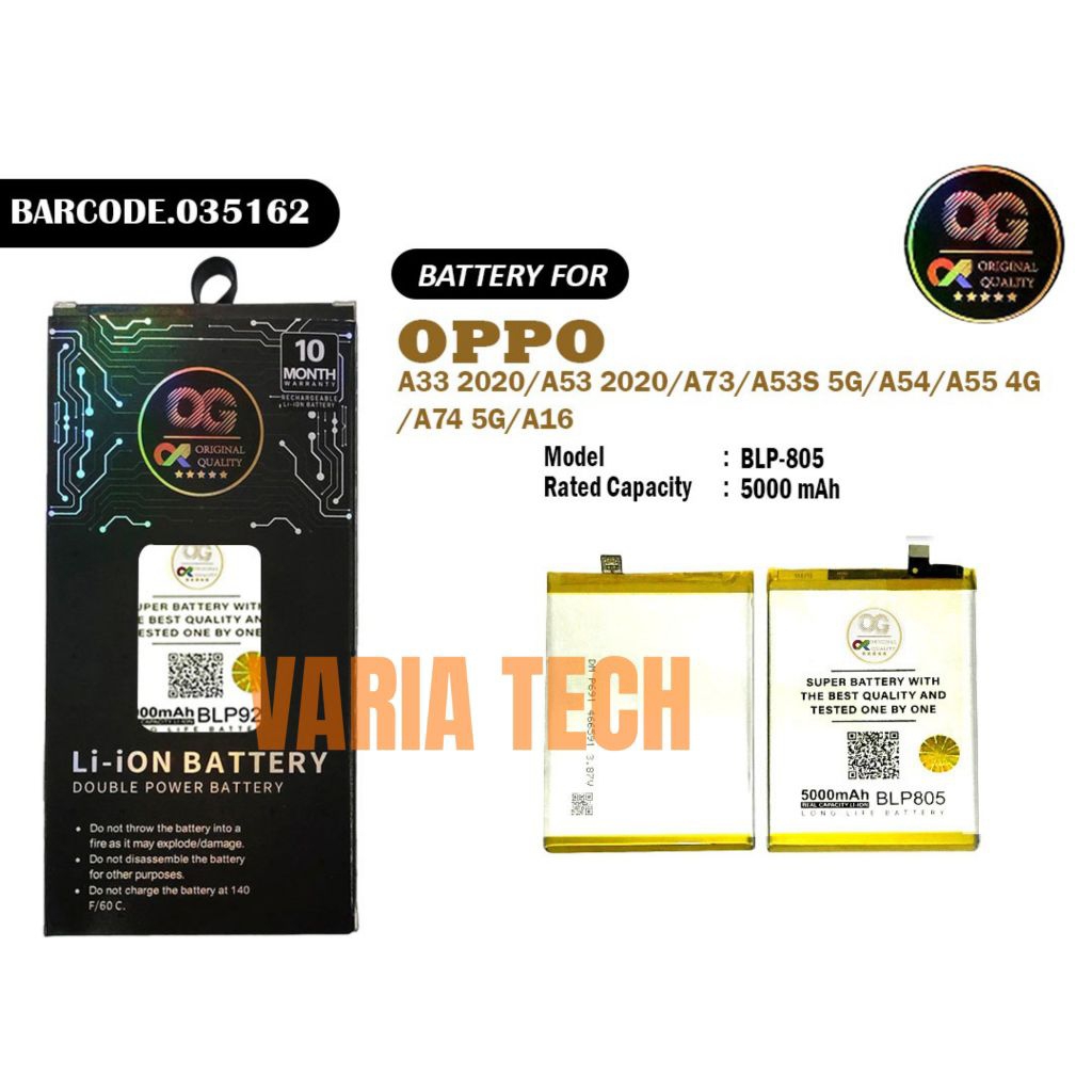 BATRE OPPO 16/A32/A33/ A53 /A53S/A54/A54S/A93/A55/A74 5G BLP 805 OG SUPER